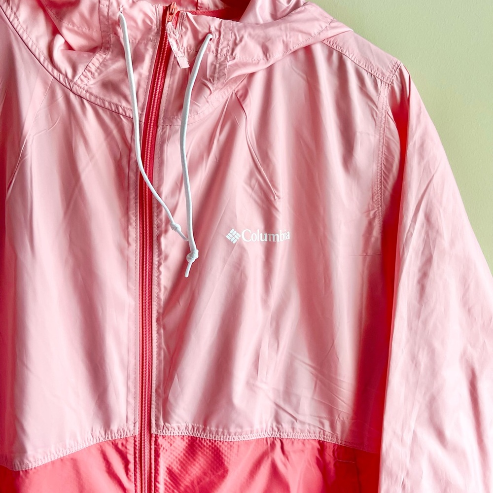 Columbia Women’s Colorblock Pink Windbreaker Jacket Like New Condition - Picture 2 of 4